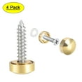 thumbnail image 1 of Uxcell 0.39'' Tapa decorativa de tornillo para espejo, clavo de acero inoxidable tono dorado, 4 piezas, 1 of 5