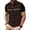 Brown, variant on Men Polka Dot Print Short Sleeve Shirt Spread Collar with Partial Button Placket Slim Fit for Business and Daily Wear