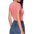 thumbnail image 6 of Zeagoo Women's Deep V Neck T-Shirt Summer Short Sleeve Slim Fitted Stretchy Basic Casual Tops, 6 of 6