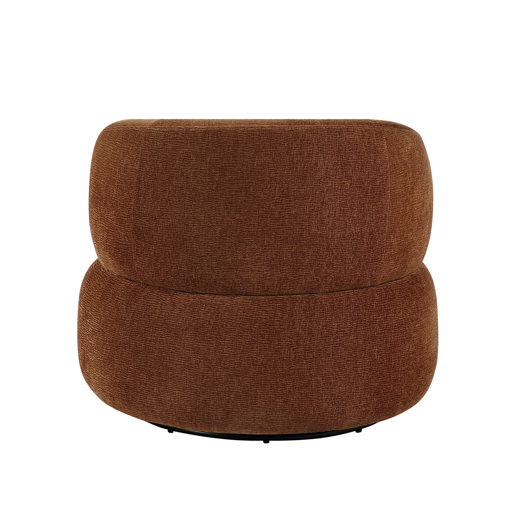 OakvillePark Cressida Chenille Round Swivel Chair, Rusty Orange
