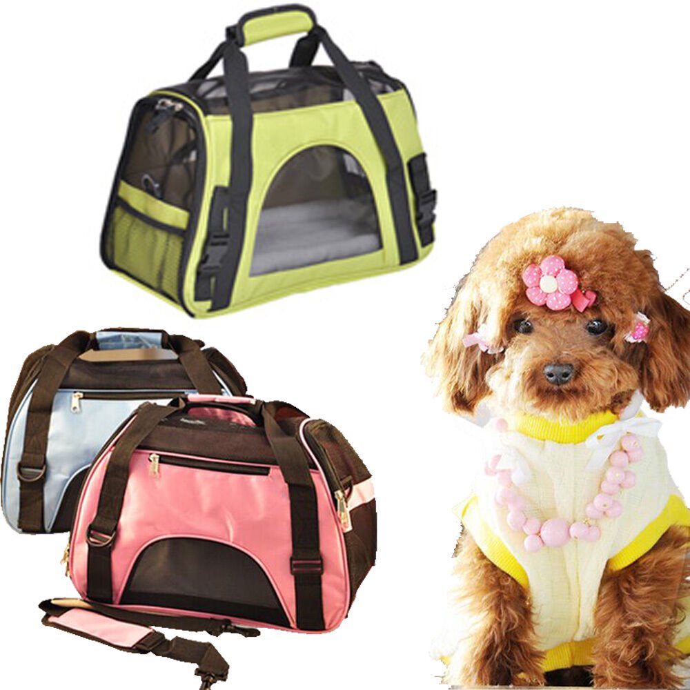 Zimtown Nylon & Mesh Pet Carrier Portable Breathable Kennel Crate Cage