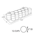 thumbnail image 3 of Clear Acrylic Twelve Cup Holder for Pencils, Pens, or Brushes, Cosmetic Pen Cup Display Organizer, for Pegboard and Slatwall, 2-Pack, 3 of 3