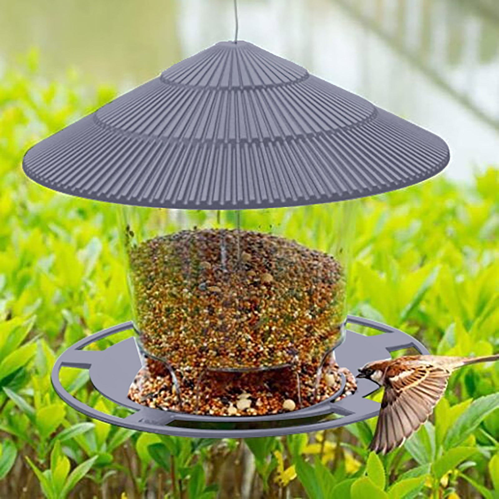Squirrel-Proof Bird Feeder for Outdoors, Hanging Wild Bird Feeder with Adjustable Perch & Sturdy Roof â Easy to Clean & Fill, for Garden, Backyard, or Terrace
