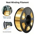 thumbnail image 3 of ouhos Silk Metallic Gold PLA 3D Printer Filament, 1.75 mm 1 kg, ±0.02 mm Accuracy, Smooth Shiny Metal-Like Surface, For Most FDM 3D Printers, 3 of 7