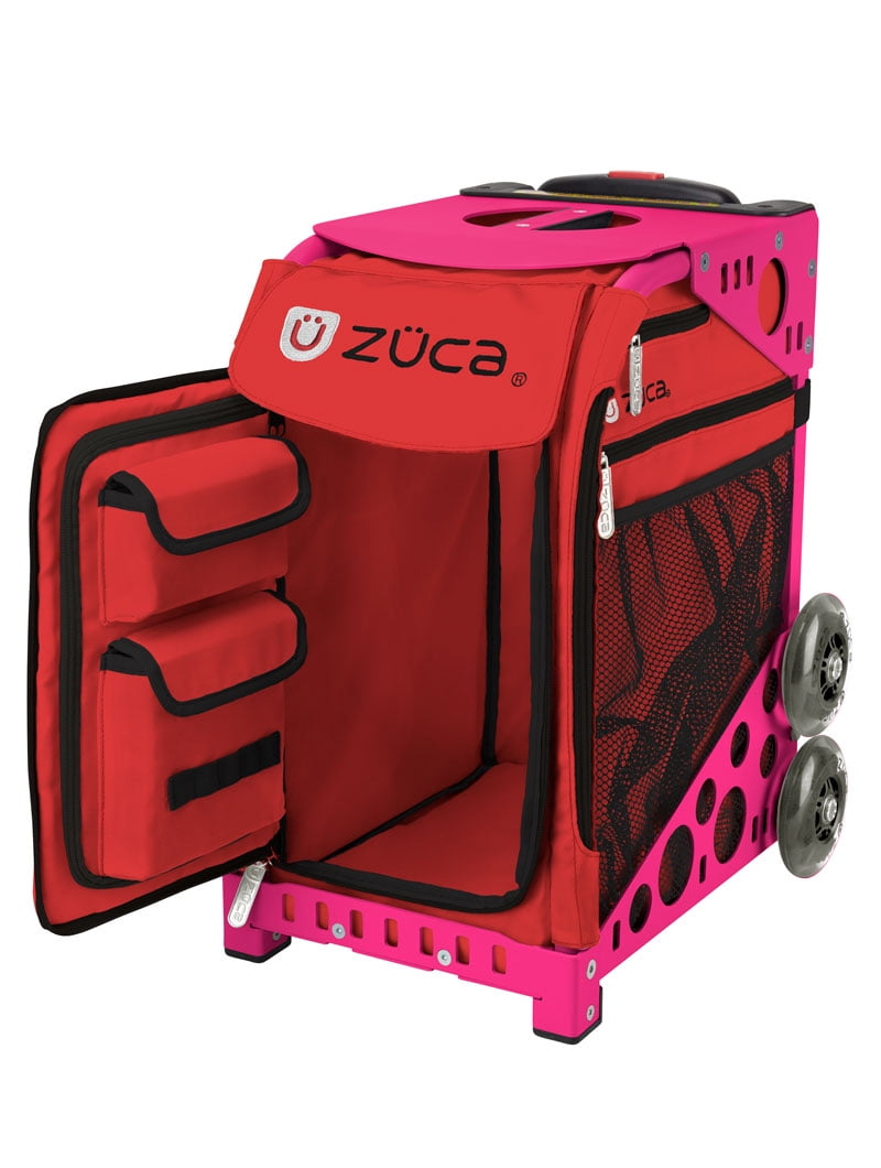 Zuca 18" Sport Bag - Chili with 2 Small Utility Pouch (Pink Frame)