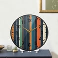 thumbnail image 4 of Yayeee Wall Clock Battery Operated 11.9" Silent Quartz Non-Ticking for Living Room Decor, Navy Blue Stripes, 4 of 8
