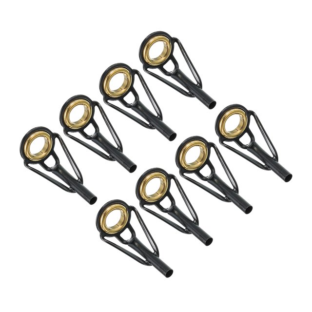 Unique Bargains 2.2mm Stainless Steel Fishing Rod Tip Repair Kit Pole Ring Guide Replacement, Golden 8 Pack
