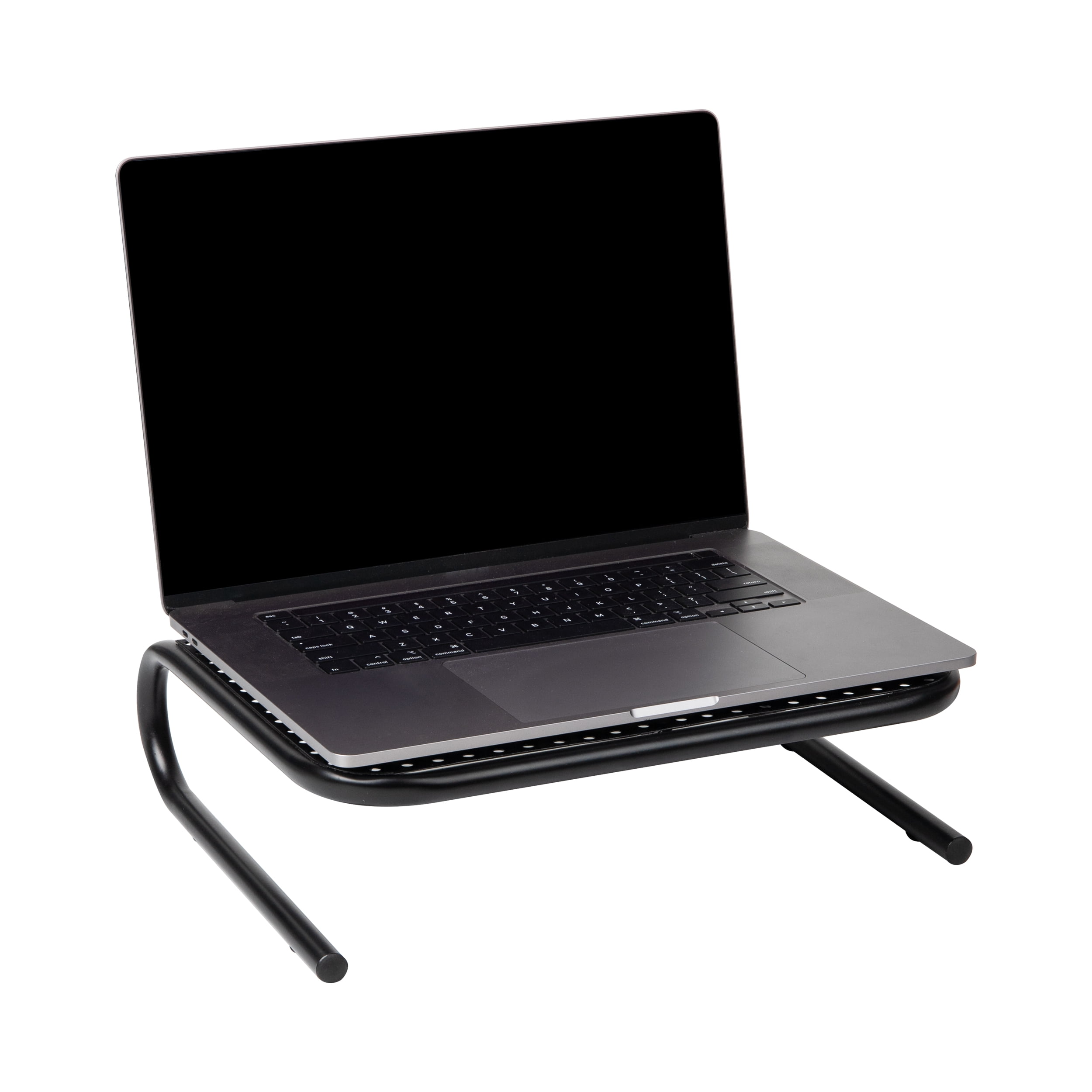 Mind Reader Monitor Stand, Ventilated Laptop Riser, Desktop Organizer, Metal, 14.5"L x 11.25"W x 4.25"H, Set of 2, Black