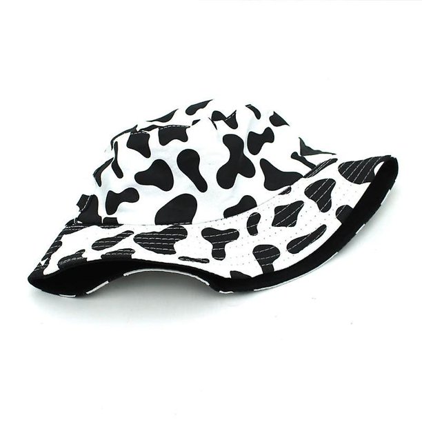 Moda mujer vaca mosaico estampado algodón cubo sombreros pescador