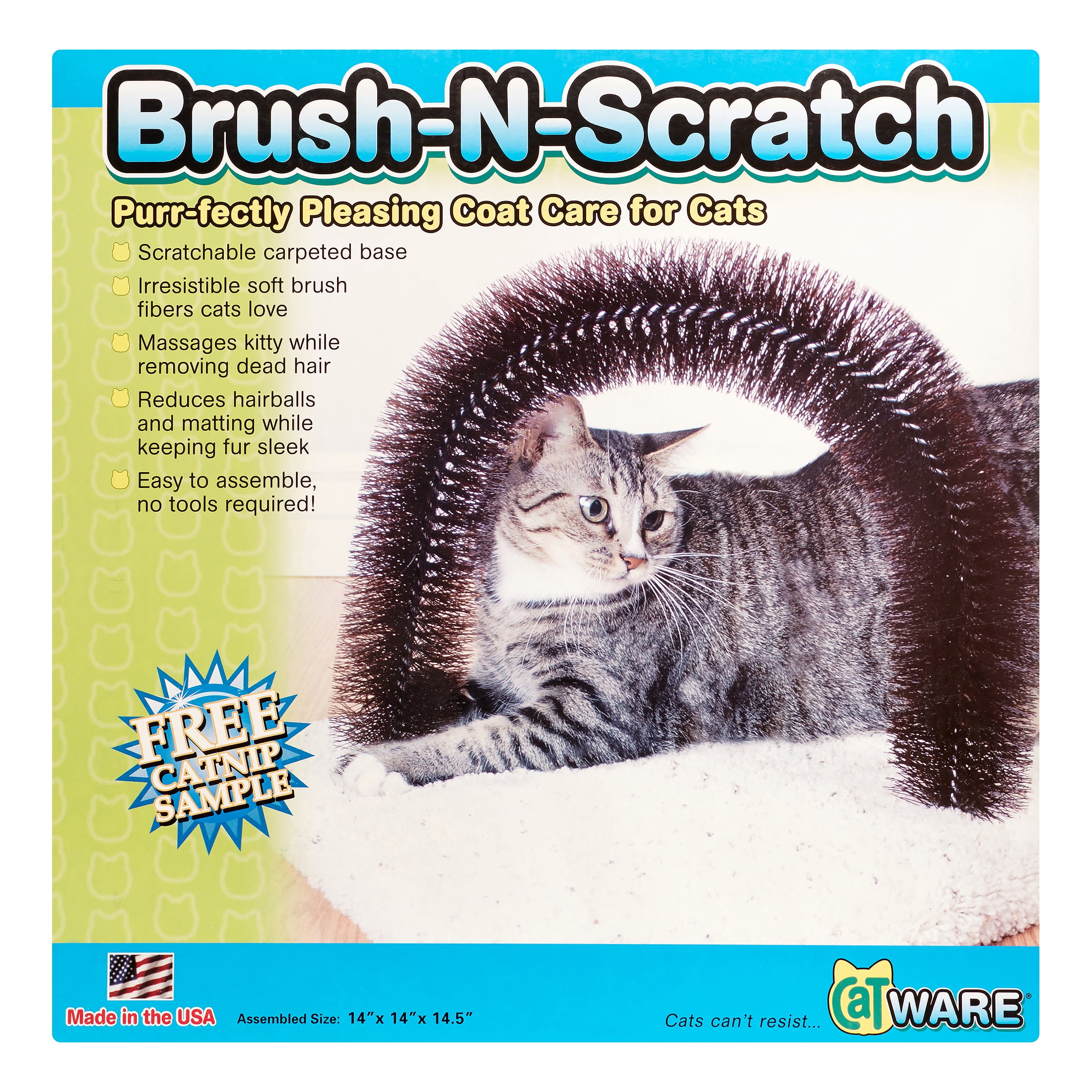 Ware Manufacturing BrushNScratch Groomer for Cats, Carpet Design May