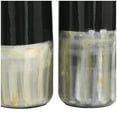 thumbnail image 4 of DecMode 13, 11"H Abstract Colorblock Silver Metal Vase with Paint Streak Designs and Gold Accents, Set of 2, 4 of 7
