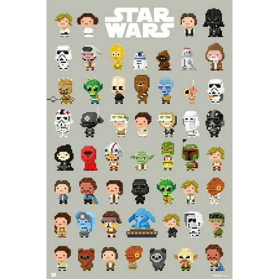Star Wars 8-Bit Characters Laminated Poster (24 x 36)