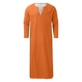 thumbnail image 5 of Mens Kaftan Thobe Casual Long Sleeve Mens Robes Button Down Collar Muslim Clothes For Men Kaftan, 5 of 5
