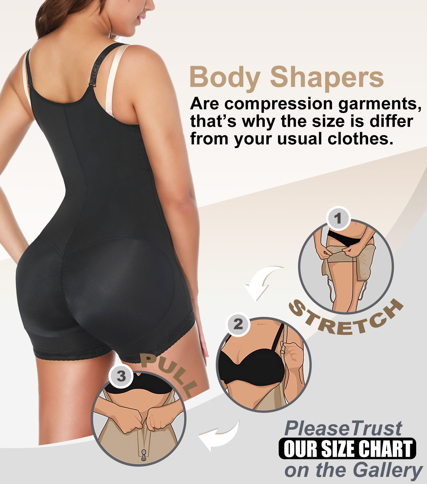 SHAPEVIVA Fajas Colombianas Postparto BBL Stage 2 Post Surgical Compression  Garments for Women 