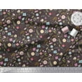 thumbnail image 2 of Soimoi Brown Poly Georgette Fabric Artistic Floral Decor Fabric Printed Yard 42 Inch Wide, 2 of 3