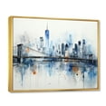 thumbnail image 2 of Designart "Grey Blue Minimalism Urban happiness II" Cityscapes Floater Framed Wall Art Living Room, 2 of 7