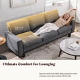 thumbnail image 5 of VanAcc 74.8" 3 Seater Sofa with 22" Deep Seat, Beige Couch for Living Room, Full Metal Support, for Bedroom & Apartment, Beige Linen, 5 of 10