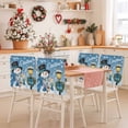 thumbnail image 2 of Blue Snowman Chair Covers Set of 6 Christmas Winter Wreath Snowflake Xmas Chair Back Covers Stretch Removable Washable Slipcovers Protector for Dining Room Kitchen Party Decor, 2 of 5