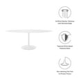 thumbnail image 5 of Modway Lippa 47" x 78" Oval Modern Artificial Marble Dining Table in White, 5 of 7