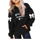 thumbnail image 1 of Camiseta de manga larga con lazo para niños, cuello redondo liso, parte superior lisa, adecuada para niños y niñas, sudadera con capucha para niñas, parte superior de poliéster, 1 of 6