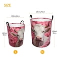 thumbnail image 4 of KLL Flower White Cow Waterproof Foldable Laundry Hamper Bucket with Handles for Storage Bin,Kids Room,Home Organizer (Small ), 4 of 7