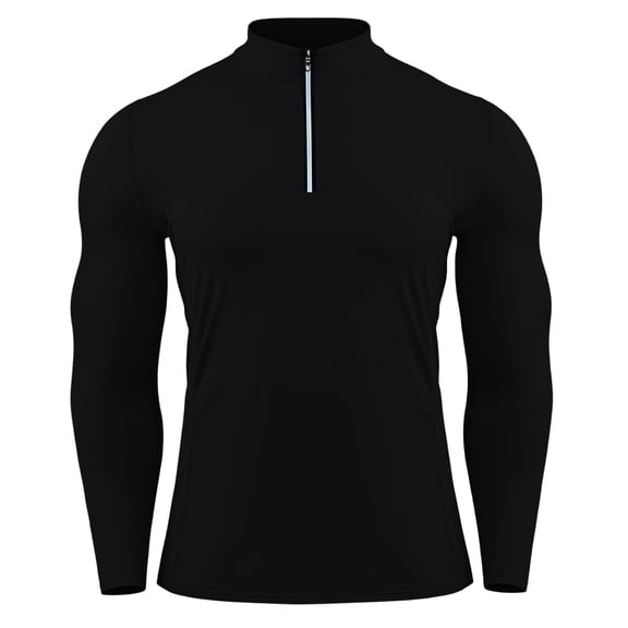 Purcolt Mens Quarter Zip Muscle Shirt Long Sleeve Slim Fit Workout Tops Moisture Wicking Gym Running Athletic Undershirts