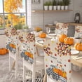 thumbnail image 2 of Happy Fall Chair Covers Set of 1 Maple Leaf Pumpkin Plaid Thanksgiving Truck Orange Chair Back Covers Stretch Removable Washable Slipcovers Protector for Dining Room Kitchen Party Decor, 2 of 5