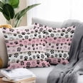 thumbnail image 3 of Outdoor Pillow Cover Paw Print Set of 2 Waterproof Throw Pillowcases Animal Pink Wood Grain Decorative Patio Furniture Pillows for Couch Garden Indoor & Outdoor Use, 3 of 9