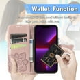 thumbnail image 6 of Allytech Wallet Case for Apple iPhone 13 Pro Max, Bling Sparkle Butterfly Design PU Leather Folio Flip Stand Shockproof Cards Slots Hand Wrist Cover Shell for Apple iPhone 13 Pro Max 6.7" - Rosegold, 6 of 6