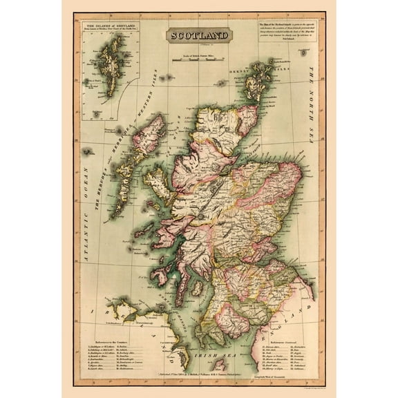 Historic Map - Scotland - Vallance 1814 - 23 x 33.35 - Vintage Wall Art