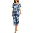 thumbnail image 3 of DOPI Women's Pajama Set Short Sleeved 2-piece Casual Set with Pockets, Multiple Colors, and Sizes, 3 of 5