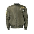 thumbnail image 4 of Mens Military Patches Bomber Jacket Lightweight Skinny Fit, 4 of 7