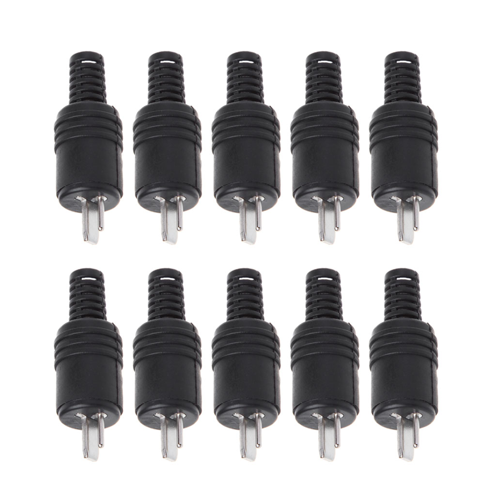 10 Pcs 2 Pin DIN Speaker Plug 2-Pin Plug Hifi Loudspeaker Cable Solder Connector - image 1 of 6