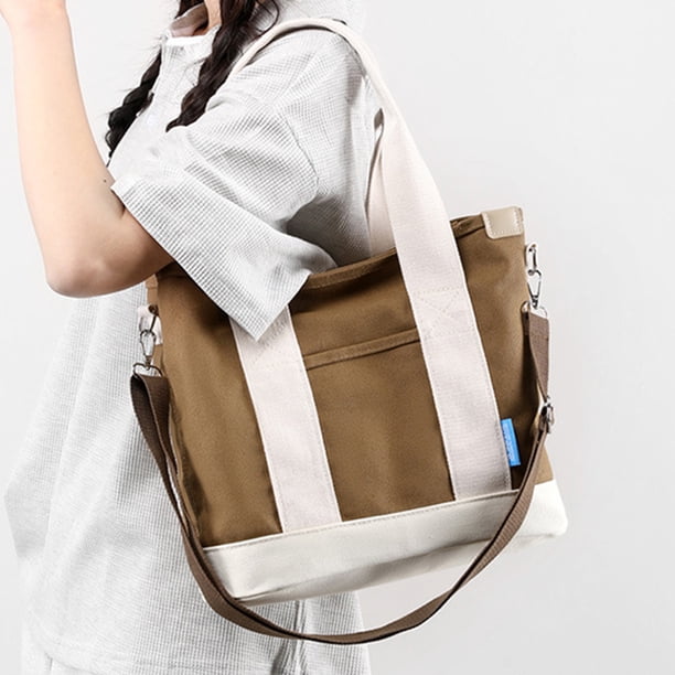 Bolso bandolera para mujer Bolsos de mensajero de lona Bolsos de ocio informales con varios compartimentos