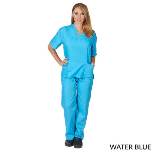 NATURAL UNIFORMS WOMENS SOLID V-NECK SCRUB SET FREE SHIPPING