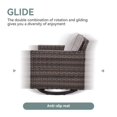thumbnail image 4 of PARKWELL Outdoor Swivel Glider Chair, Patio Swivel Rocking Lounge Chair with Beige Cushions for Balcony Patio, Gray Wicker, 4 of 7
