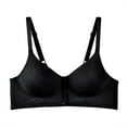 thumbnail image 3 of Ahuyic Womens Bra,Summer Plus Size Bra,Ladies Traceless Comfortable No Steel Ring Breathable Gathering Bra Womens Underwear,Black,L, 3 of 4