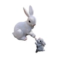 thumbnail image 2 of 2x Garden Statues Rabbit Sculpture for Micro Landscape Fairy Garden Tabletop, 2 of 8