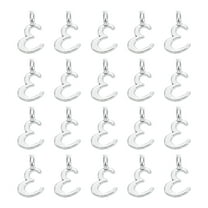 Uxcell 100 Pack A-Z Alphabet Charm, Metal Alphabet E Letter Charm Initial Charm Pendant Bead for Necklaces Bracelets Jewelry Making Crafts, Silver