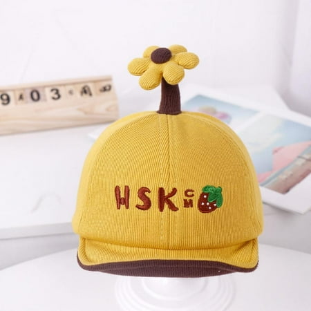 

by Baseball Cap Infant Boys Girls Adjustable Size Brim Hat Breathable Letter Partten Cartoon Flower Decor Sun Hat