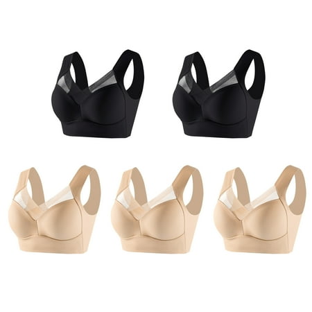 HYSYSB Sports Bras for Women bras for Women wireless Bra seamless Bra sticky Adhesive Vanity Panel Bra Yoga Crop Vest Bras Back Bras Materni Grey bralettes for Women Black 1 L