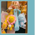 thumbnail image 2 of HSYHERE Men Women Boys Girls Silicone Cute PVC Cartoon Animal Keychain Creative New Year Gift Bags Doll Pendant Car Key Pendant Metal Key Ring-Rabbit, 2 of 4