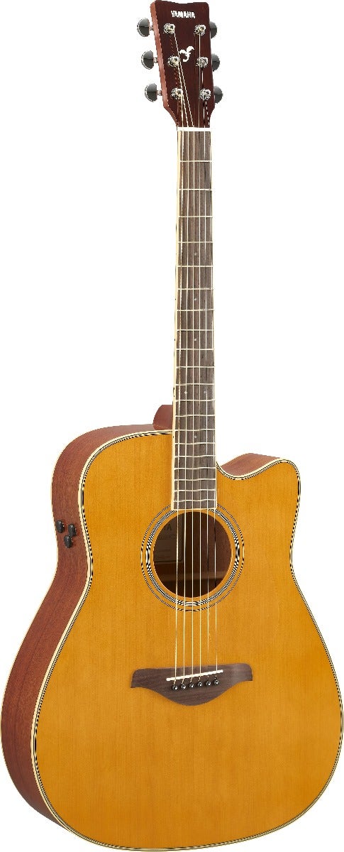 Yamaha FGC-TA TransAcoustic Dreadnought Cutaway Acoustic-Electric Guitar Vintage Tint