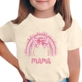 thumbnail image 2 of ITSAME Girls T-Shirt, Mother's Day Print Crewneck Short Sleeve Fashion Casual Tops for Kids Beige Size 12-13T, 2 of 5