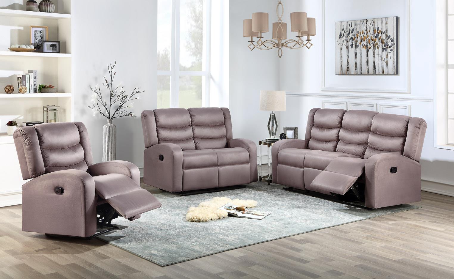 Beautiful 3Pc Sofa Set Transitional Reclined Sofa Loveseat And Chair