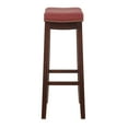 thumbnail image 4 of Linon Cessford 32" Backless Indoor Bar Stool, Dark Brown with Red Faux Leather, Includes 1 Stool, 4 of 11
