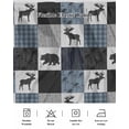thumbnail image 5 of Blue Cabin Check Wrap Around Bed Skirts for King Bed 18" Drop,Bed Skirt with Adjustable Elastic Belt Dust Ruffle Bed Valance for Bedroom Hotel Rustic Bear Elk Farmhouse Buffalo Plaid Bed Frame Cover, 5 of 7