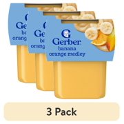 (3 pack) Gerber 2nd Foods Baby Food, Banana Orange Medley, 4 oz Tubs (2 Pack)