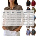 thumbnail image 4 of VBVC Women's Half Zip Waffle Collared Top , V Neck Short Sleeve Blouse For Women , Ladies' Loose Fit Breathable Summer Shirt, Khaki , S-3XL, 4 of 8