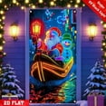 thumbnail image 2 of Glow in Dark Christmas Door Cover 35.4x71in - Santa & Snowman Lighted Holiday Decor,Waterproof Xmas Door Decoration,Easy Install Party Supplies (Fluorescent)‌, 2 of 8